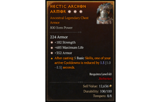 Legendary Chest Armor[*352 Armor | *182 STR | *685 Life]