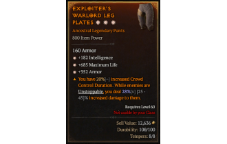 Legendary Pants[*352 Armor | *182 INT | *685 Life]