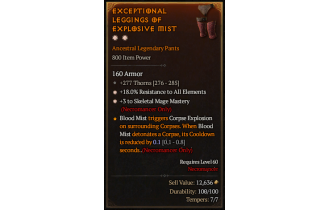 Legendary Pants[Necromancer | *3 SkelMage | *18 ResistAll]