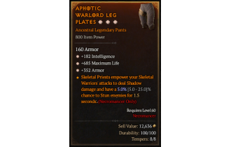 Legendary Pants[*352 Armor | *182 INT | *685 Life]