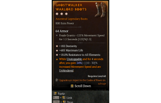 Legendary Boots[*18 ResistAll | *182 DEX | *685 Life]