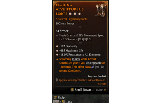 Legendary Boots[*18 ResistAll | *182 DEX | *685 Life]