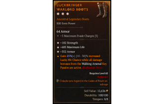 Legendary Boots[*352 Armor | *182 STR | *685 Life]