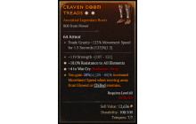 Legendary Boots[Barbarian | *4 WarCry | *18 ResistAll | 119 STR]