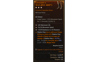 Legendary Boots[*34.5 MS | *18 ResistAll | *685 Life]