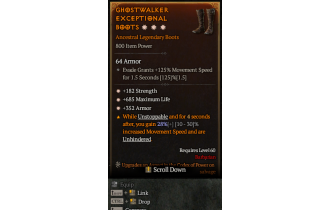 Legendary Boots[*352 Armor | *182 STR | *685 Life]