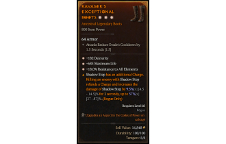 Legendary Boots[*18 ResistAll | *182 DEX | *685 Life]