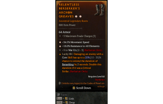 Legendary Boots[*34.5 MS | *18 ResistAll]