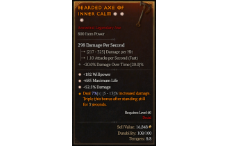 Legendary One-Handed Axe[*52.5 DMG | *182 WP | *685 Life]