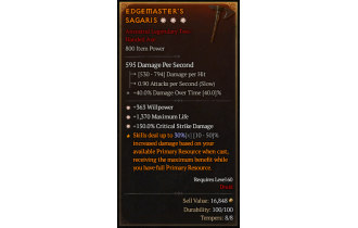 Legendary Two-Handed Axe[*150 DMG_Crit | *363 WP | *1370 Life]