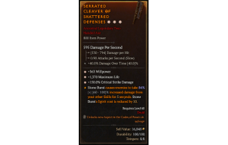 Legendary Two-Handed Axe[*150 DMG_Crit | *363 WP | *1370 Life]