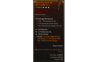 Legendary Two-Handed Mace[*105 DMG | *363 WP | *1370 Life]