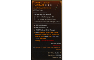 Legendary One-Handed Sword[*75 DMG_Crit | *182 INT | *685 Life]