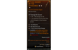 Legendary Dagger[*75 DMG_Crit | *182 WP | *685 Life]