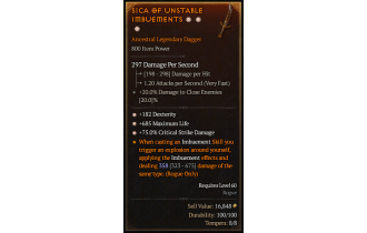 Legendary Dagger[*75 DMG_Crit | *182 DEX | *685 Life]