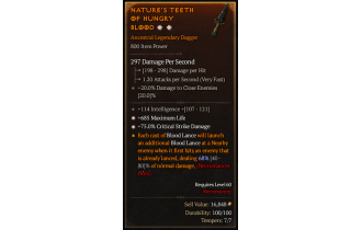 Legendary Dagger[*75 DMG_Crit | *685 Life | 114 INT]