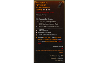 Legendary Totem[*12 Crit | *182 WP | *685 Life]