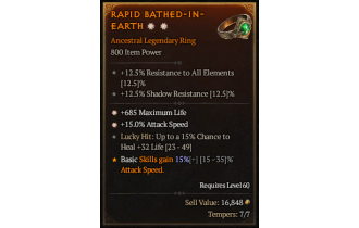 Legendary Ring[*15 ATKSPD | *685 Life]