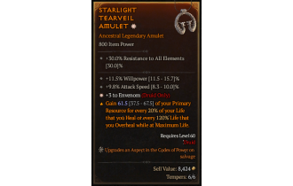 Legendary Amulet[Druid | *3 Envenom | 9.8 ATKSPD | 11.5% WP]