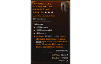 Legendary Pants[*352 Armor | *182 DEX | *685 Life]