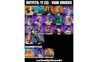 UNIQUE - Psycho Bandit, Poseidon [17 Skins, 1500 Vbucks, 22 Axes, 14 Emotes, 16 Gliders and MORE!]