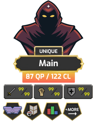 Main | Staker | TTL: 1376 | CL: 122 | QP: 87 [99 ATT | 99 STR | 99 DEF | 72 Mage + MORE!]