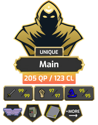 Main | TTL: 1603 | CL: 123 | QP: 205 [99 ATT | 99 STR | 84 Slayer | 99 Mage | 88 RAN + MORE!]