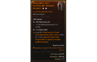 Legendary Pants[*3 BasicSkills | *685 Life]