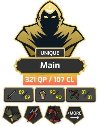 Main | TTL: 1670 | CL: 107 | QP: 321 [B Gloves, Defender, DS2, Quest Cape, MM2, Pets, DT2, Mithril Gloves + MORE!]