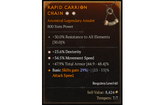 Legendary Amulet[*34.5 MS | *23.6% DEX | 47.9 TA]