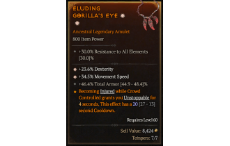 Legendary Amulet[*34.5 MS | *23.6% DEX | 46.4 TA]