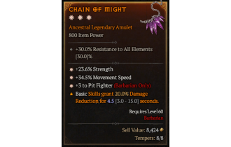 Legendary Amulet[Barbarian | *3 PitFighter | *34.5 MS | *23.6% STR]