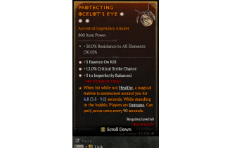 Legendary Amulet[Necromancer | *3 ImperfectlyBalanced | *12 Crit]