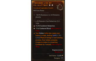 Legendary Amulet[Necromancer | *3 CoalescedBlood | *13.2 CDR | 6.4 RCR]