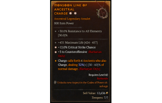 Legendary Amulet[Barbarian | *3 Counteroffensive | *12 Crit]