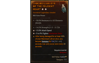 Legendary Amulet[Barbarian | *3 PitFighter | *15 ATKSPD | 14.5% STR]