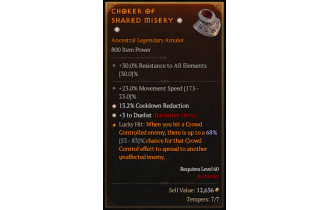 Legendary Amulet[Barbarian | *3 Duelist | *13.2 CDR | 23 MS]