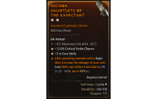 Legendary Gloves[*3 CoreSkills | *12 Crit | 431 Life]