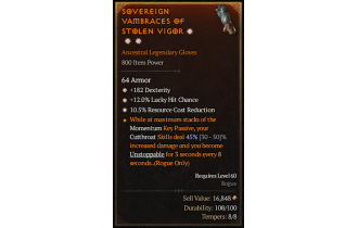 Legendary Gloves[*12 LHC | *10.5 RCR | *182 DEX]