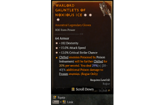 Legendary Gloves[*12 Crit | *15 ATKSPD | *182 DEX]