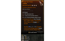 Legendary Gloves[TwistingBlades | *4 TwistingBlades | *12 Crit | *685 Life]