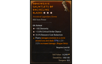 Legendary Gloves[*12 Crit | *10.5 RCR | *182 DEX]