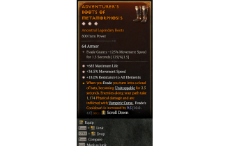 Legendary Boots[*34.5 MS | *18 ResistAll | *685 Life]