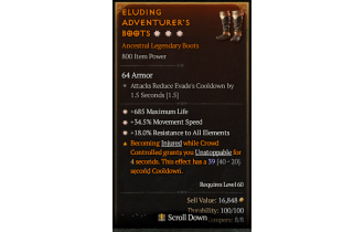 Legendary Boots[*34.5 MS | *18 ResistAll | *685 Life]