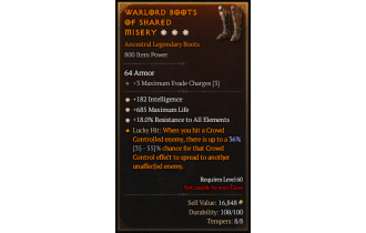 Legendary Boots[*18 ResistAll | *182 INT | *685 Life]