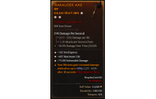 Legendary One-Handed Axe[*75 DMG_Vulnerable | *182 INT | *685 Life]