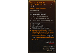 Legendary One-Handed Sword[*75 DMG_Crit | *182 STR | *685 Life]