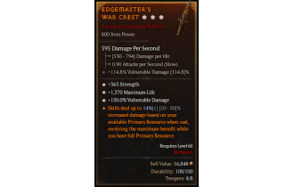 Legendary Polearm[*150 DMG_Vulnerable | *363 STR | *1370 Life]