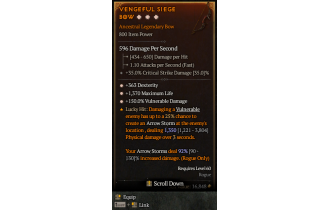 Legendary Bow[*150 DMG_Vulnerable | *363 DEX | *1370 Life]