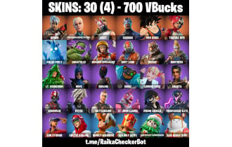 UNIQUE - Son Goku, Take The L [30 Skins, 700 Vbucks, 34 Axes, 27 Emotes, 39 Gliders and MORE!]